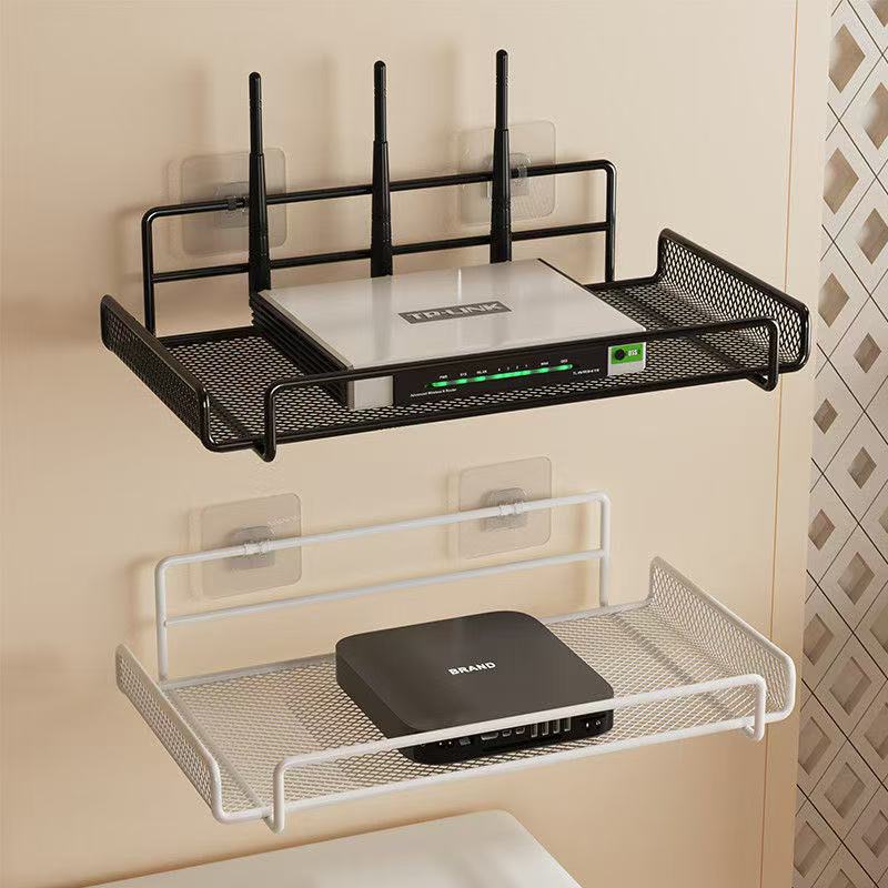 Home Edit Bathroom Storage - No‑Drill Wall Mount Router Shelf Metal