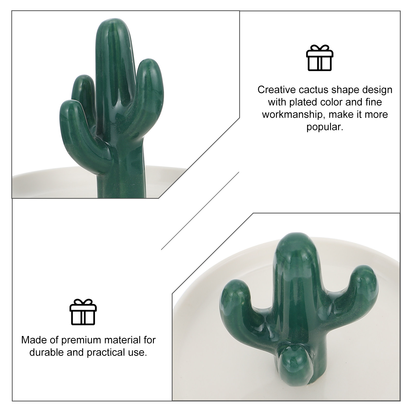 1Pcs Premium Ceramic Cactus Je - Home Bathroom Organizer 评论和价格