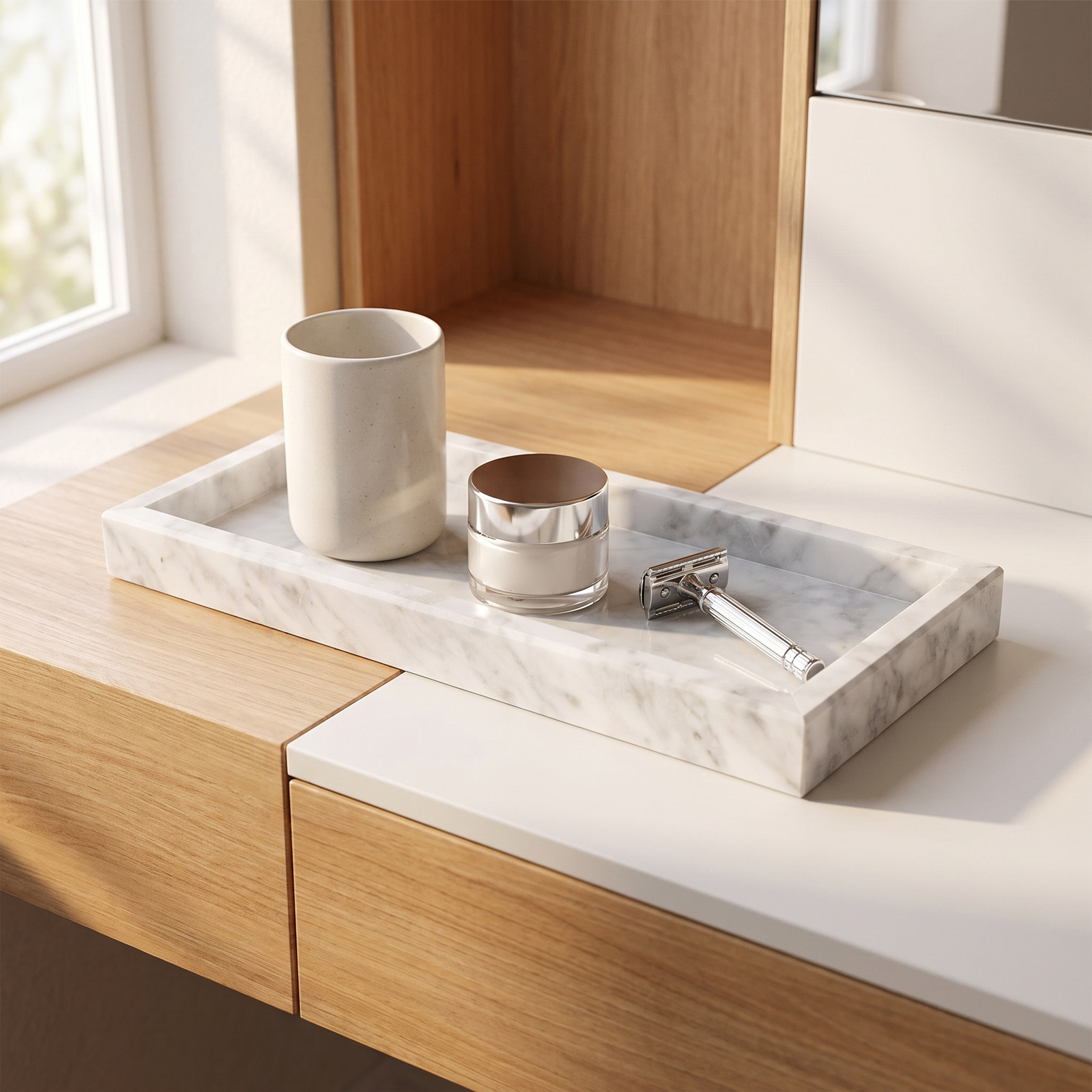 12x5 Rectangle Marble Tray Van - Home Bathroom Organizer 评论和价格