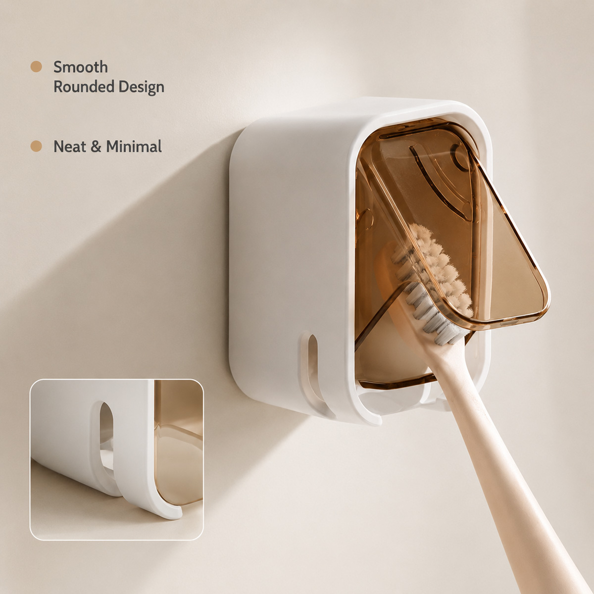 1/2PCS Wall Mounted Toothbrush - Home Edit Bathroom Storage 评论和价格