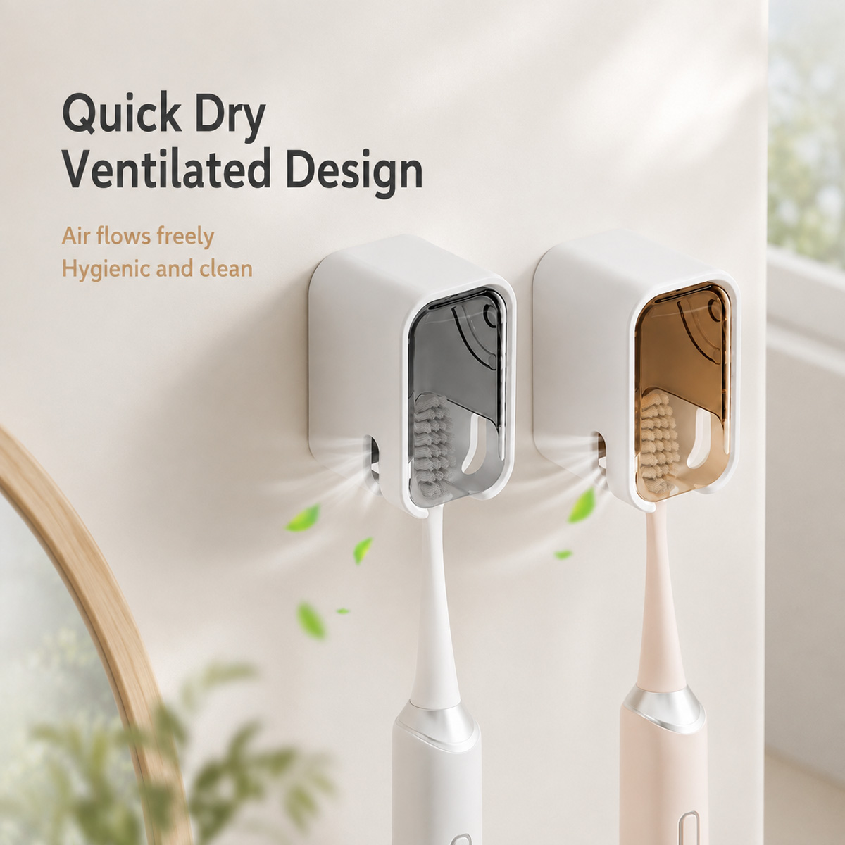 1/2PCS Wall Mounted Toothbrush - Home Edit Bathroom Storage 评论和价格