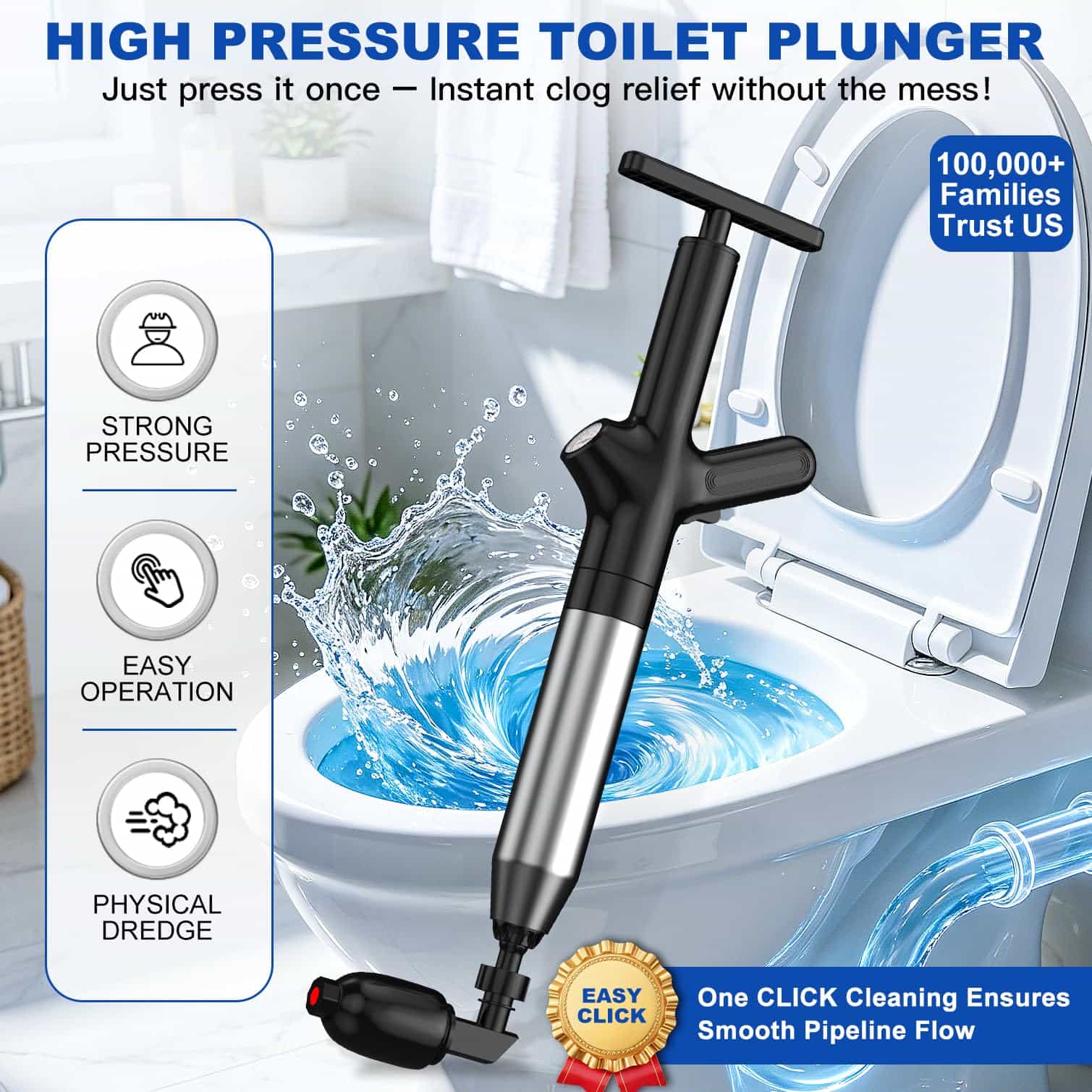 Toilet Plunge Blaster, High Pr - Plunger Toilet 评论和价格