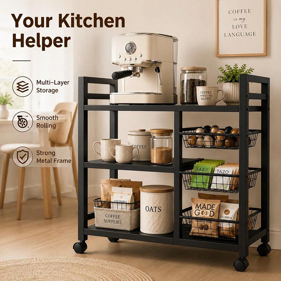 1pc Mobile Storage Rack, Adjus - Home Edit Bathroom Storage 评论和价格